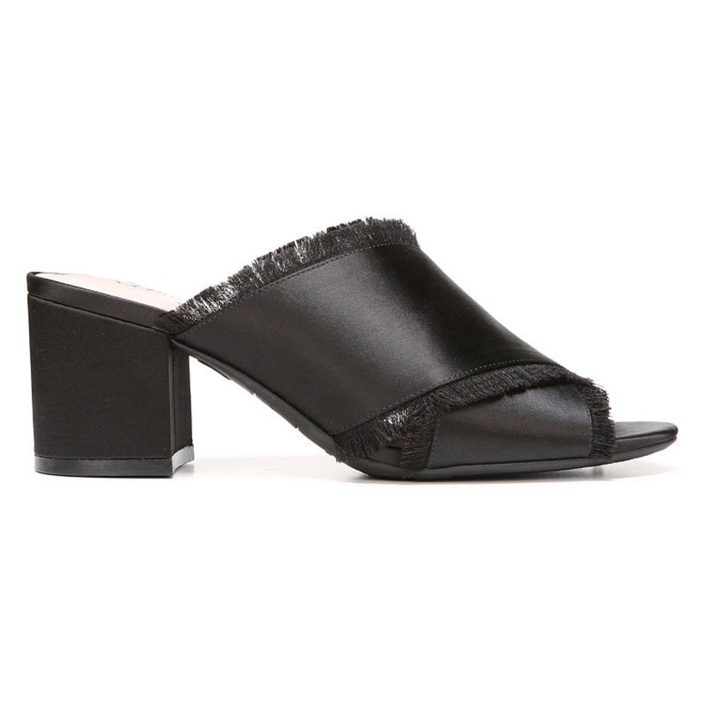 Libby Edelman Spencer Fringe Black Mules NWOT boho size 6